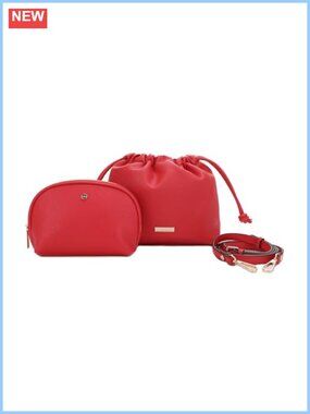 Vegan Leather Cosmetic Bag Set Crossbody Makeup Pouch Duo Travel